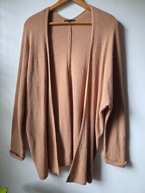 EUC STACCATO TAN OPEN BATWING SLOUCHY CARDIGAN M/L